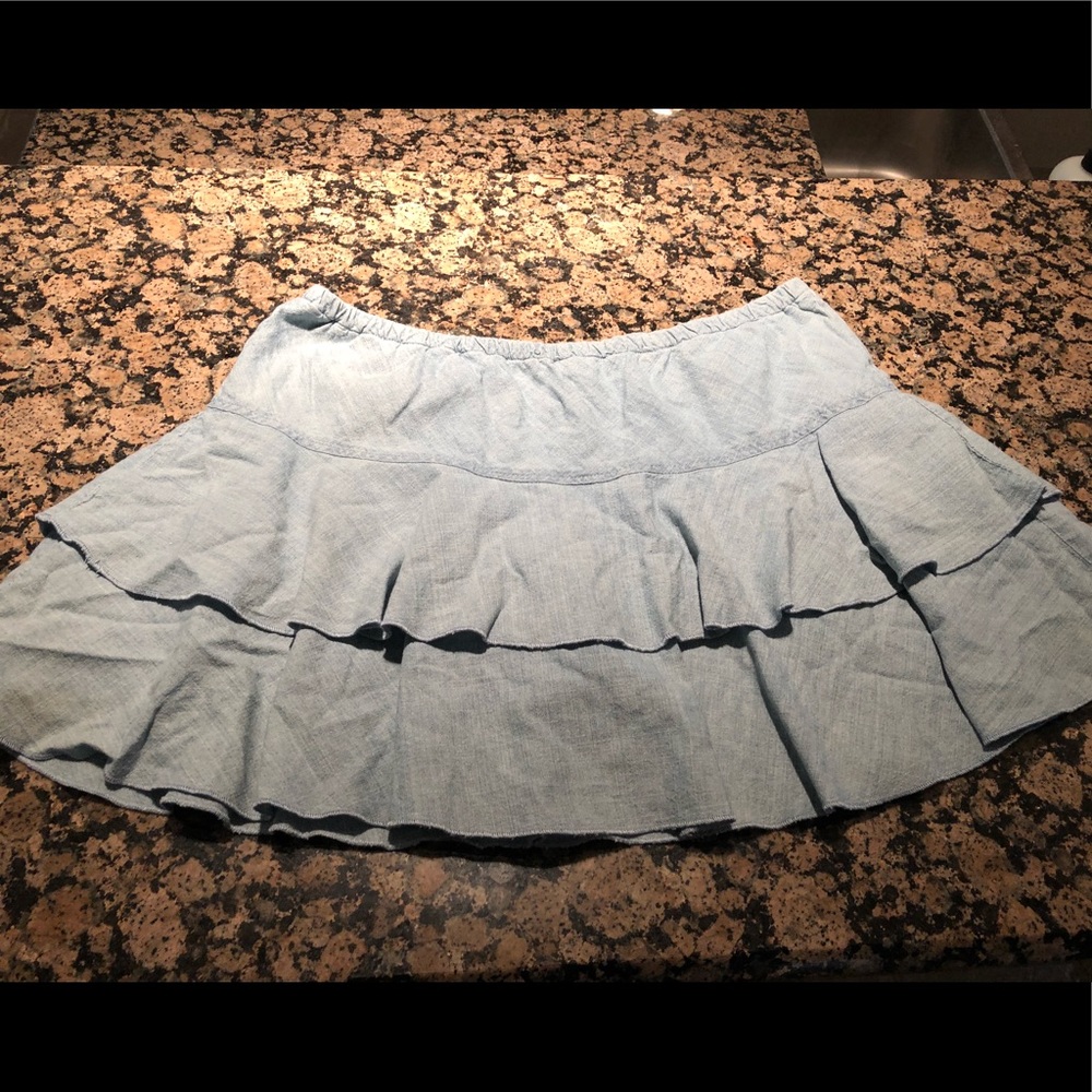 Jean Ruffle Skort